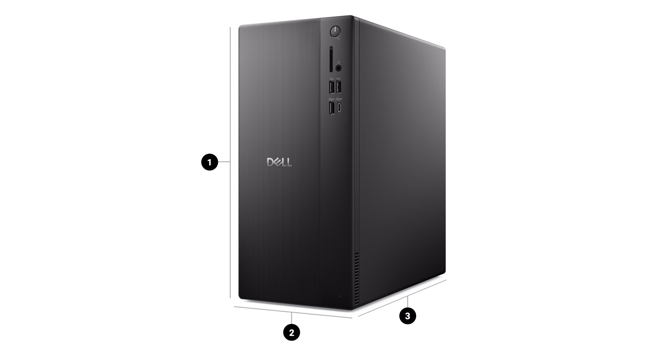 ابعاد و وزن کامپیوتر دسکتاپ ECT1250 دل
